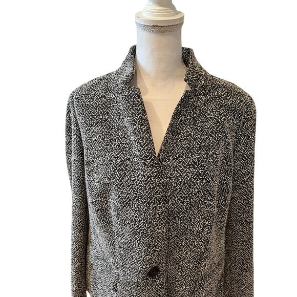 Talbots Woman Plus Size Boucle Blazer Black & White X - Picture 2 of 7
